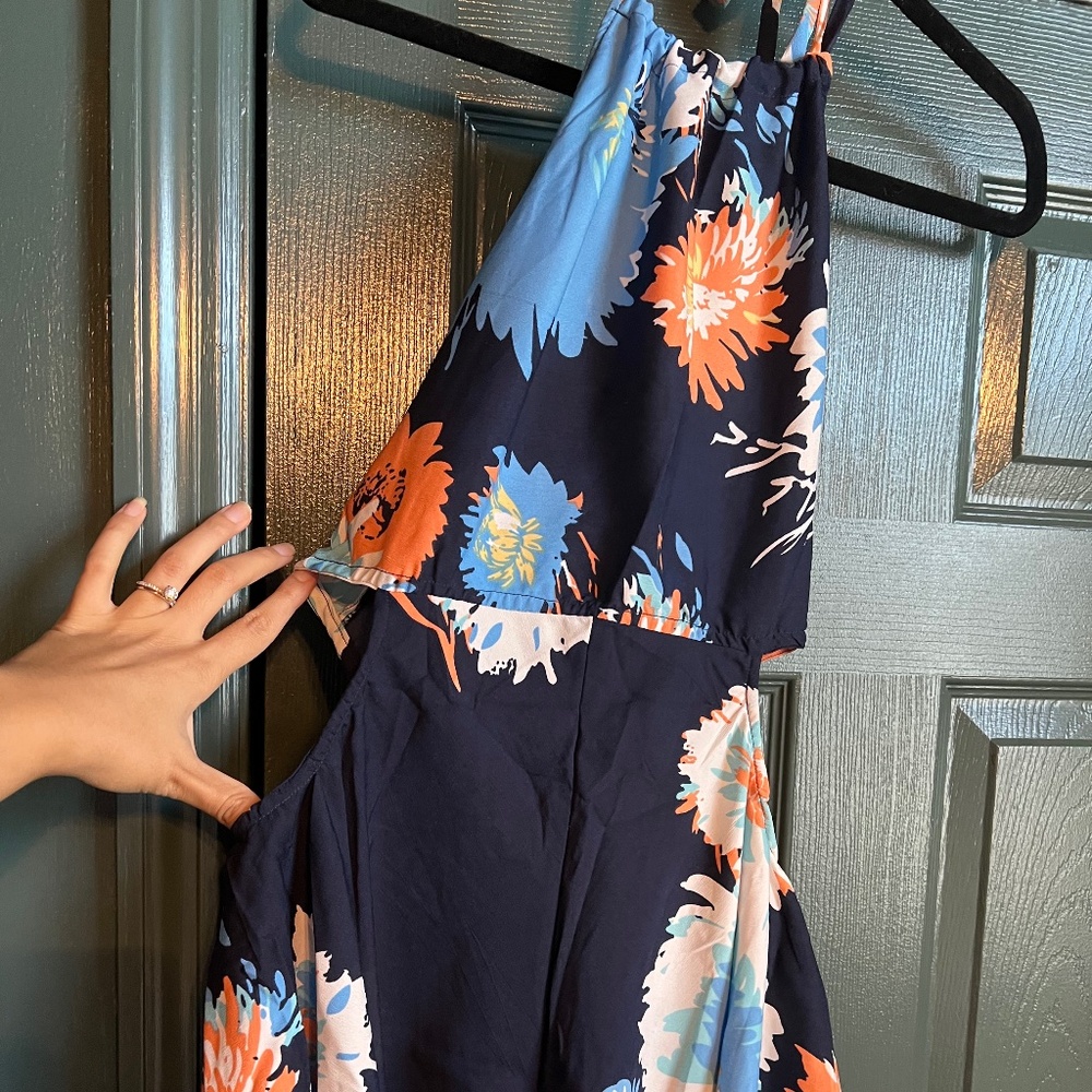Floral romper with cutouts